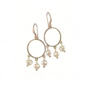 Triptych of Pearls Drop Earrings