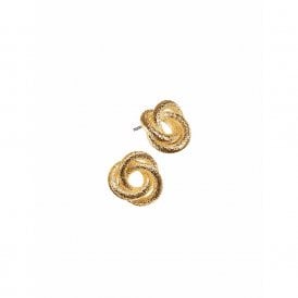 Vintage Vibe Endless Knot Gold Stud Earrings
