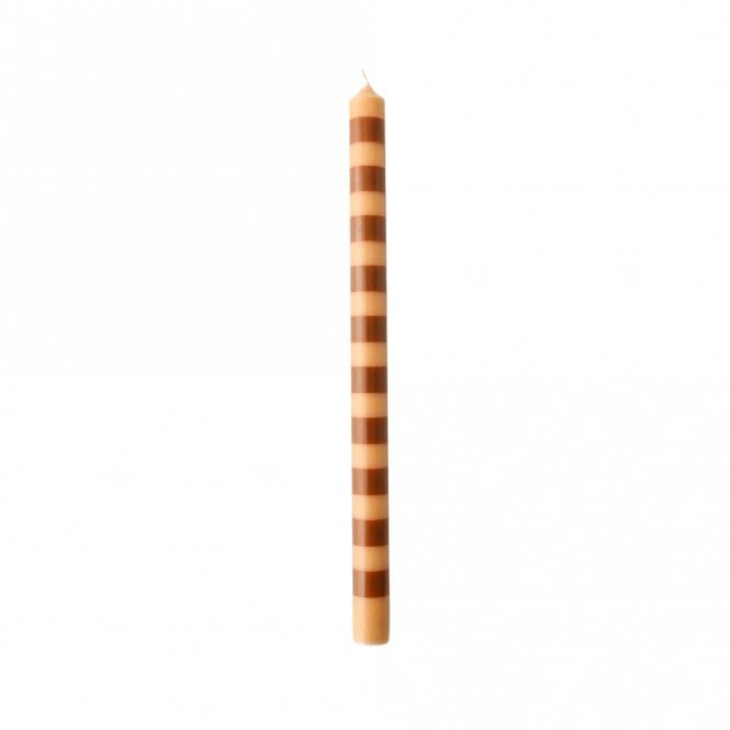 Ib Laursen Brown Stripe Taper Candle
