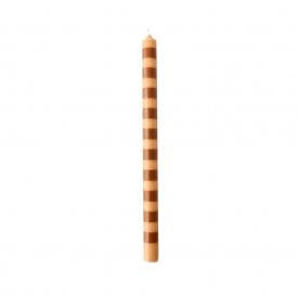 Brown Stripe Taper Candle