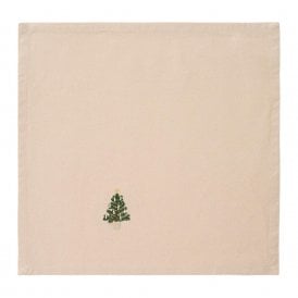 Christmas Tree In Basket Linen Cloth Napkin