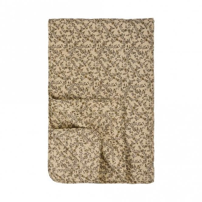 Ib Laursen Cream & Brown Flower Vines Quilted Throw