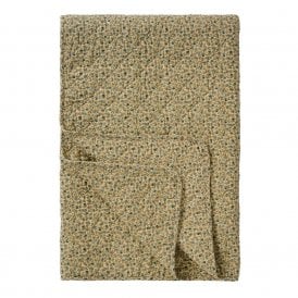 Cream with Blue & Light Pink Flowers Quilted Throw