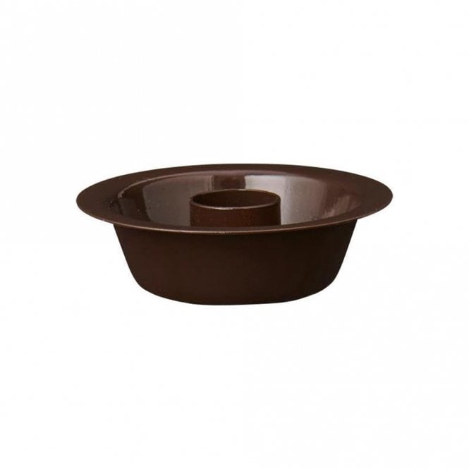 Ib Laursen Dark Brown Metal Candle Holder with Bowl
