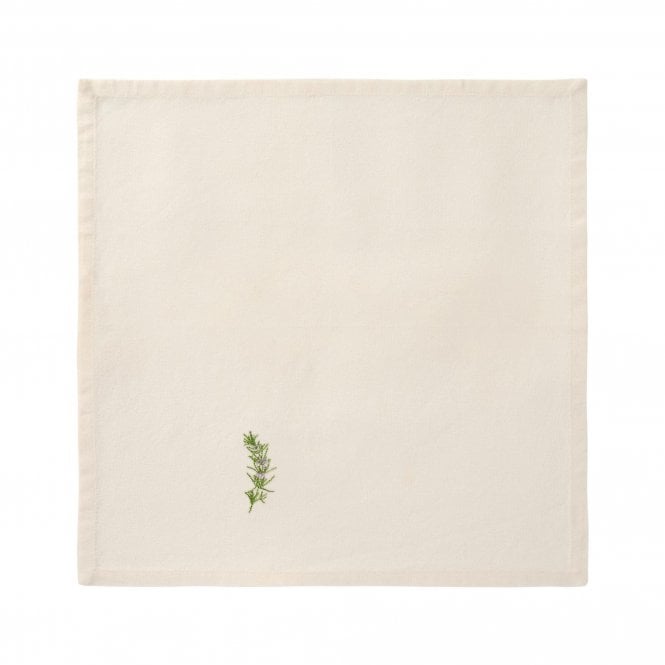Ib Laursen Embroidered Rosemary Cream Cloth Napkin