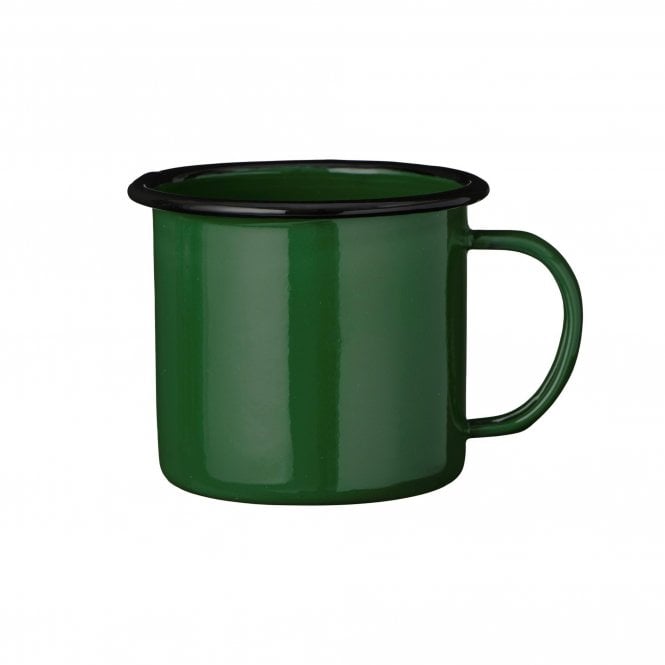 Ib Laursen Enamel Dark Green with Black Rim Mug