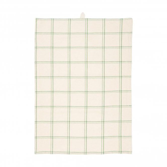 Ib Laursen Eskild Green & Natural Cream Checkered Tea Towel