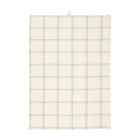Eskild Green & Natural Cream Checkered Tea Towel
