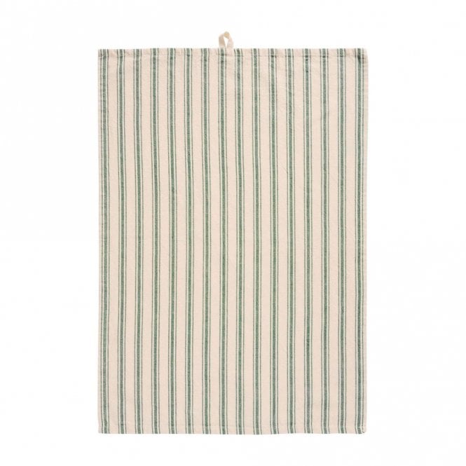 Ib Laursen Franz Dark Green Stripe Tea Towel