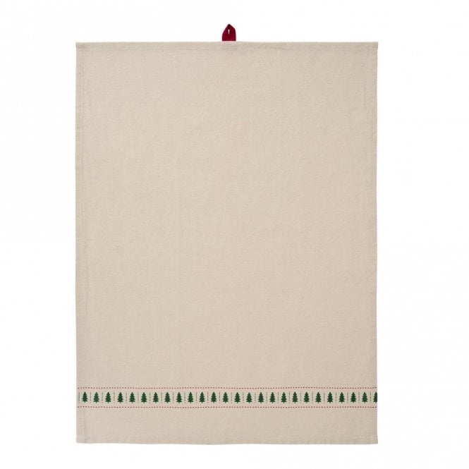 Ib Laursen Grethe Natural with Christmas Tree Pattern Tea Towel