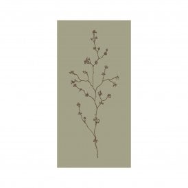 Moss Green with Flower Sprig Paper Napkins