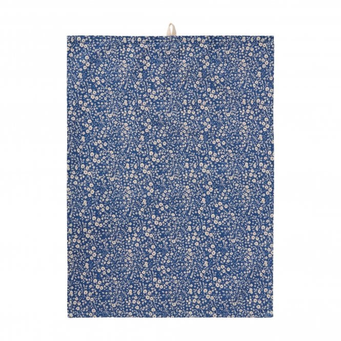 Ib Laursen Paula Dark Blue Natural Flowers Tea Towel