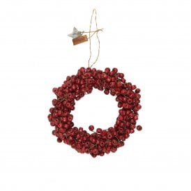 Red Beaded Wooden Wreath