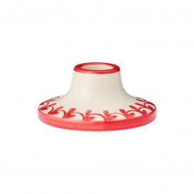 Red Pattern Ceramic Candle Holder