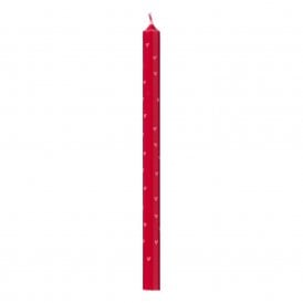 Red with Pink Hearts Taper Candle