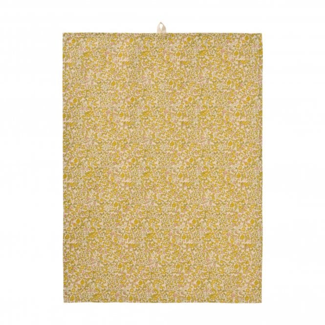 Ib Laursen Rita Yellow & Pink Flowers Tea Towel