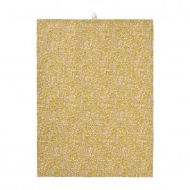 Rita Yellow & Pink Flowers Tea Towel