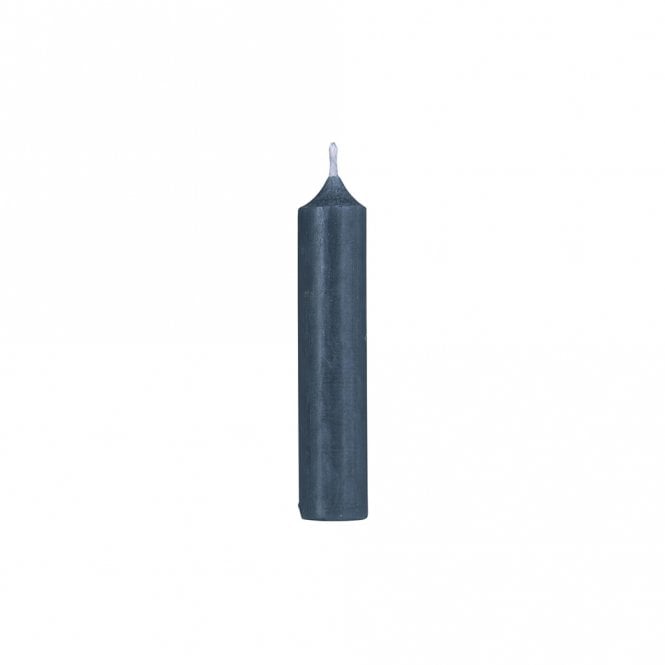Ib Laursen Rustic Dusty Blue Short Dinner Candle