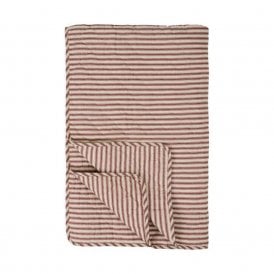 Sand & Dusty Plum Stripes Quilted Throw