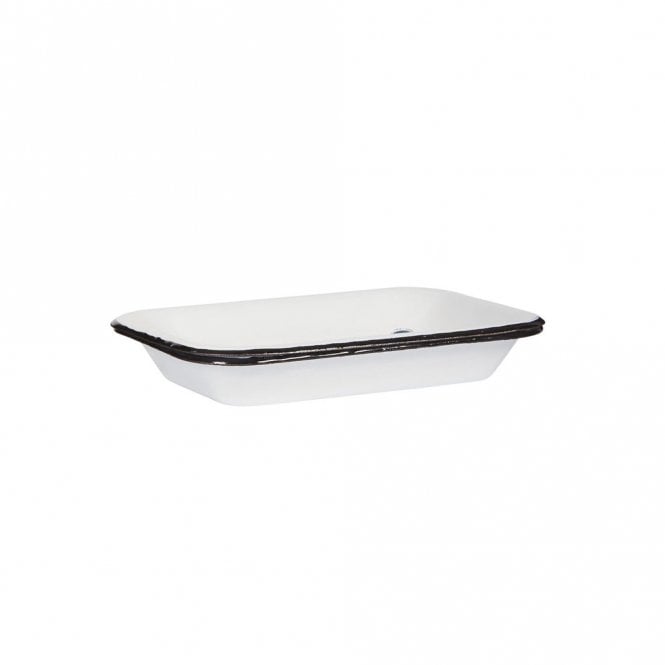 Ib Laursen White Enamel Soap Dish with Draining Holes