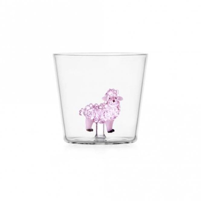 Ichendorf Milano Animal Farm Pink Sheep Glass Tumbler