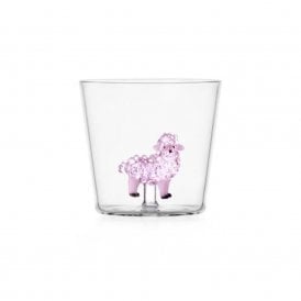 Animal Farm Pink Sheep Glass Tumbler