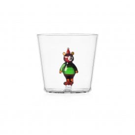 Brown Bear with Christmas Hat Glass Tumbler