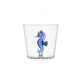 Marine Garden Blue Seahorse Glass Tumbler