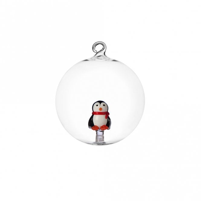 Ichendorf Milano Penguin with Scarf Glass Bauble