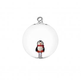 Penguin with Scarf Glass Bauble