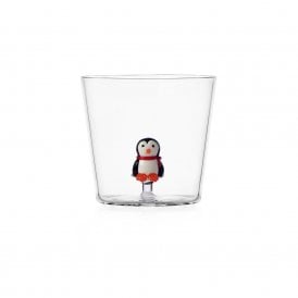 Penguin with Scarf Glass Tumbler