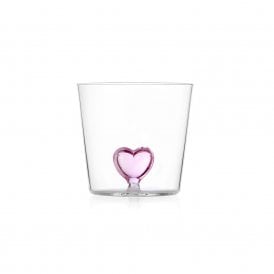 Pink Heart Glass Tumbler