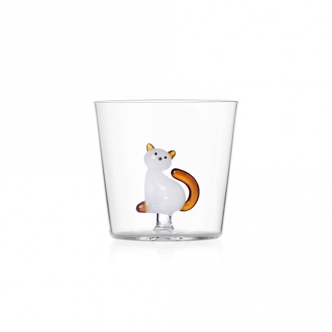 Ichendorf Milano Tabby Cat with Amber Tail Glass Tumbler