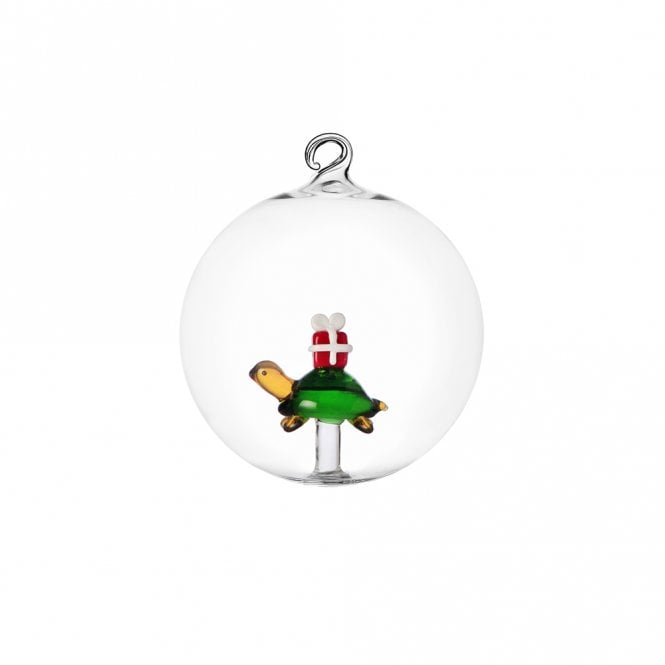 Ichendorf Milano Turtle with Present Glass Bauble