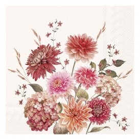 Autumn Bouquet Cream Paper Lunch Napkins