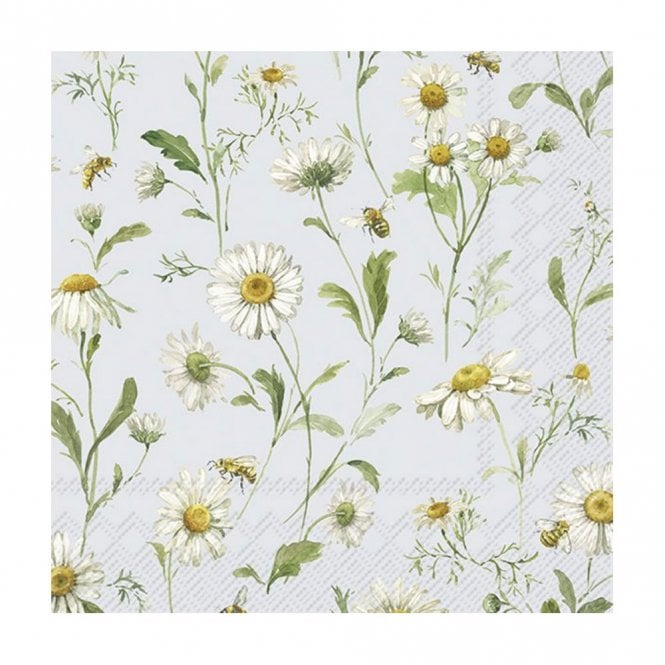 Ideal Home Range Daisies Light Blue Cocktail Napkins