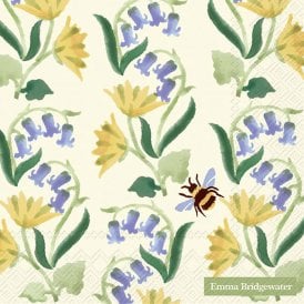 Emma Bridgewater Bluebell & Celandine Cream Paper Lunch Napkins