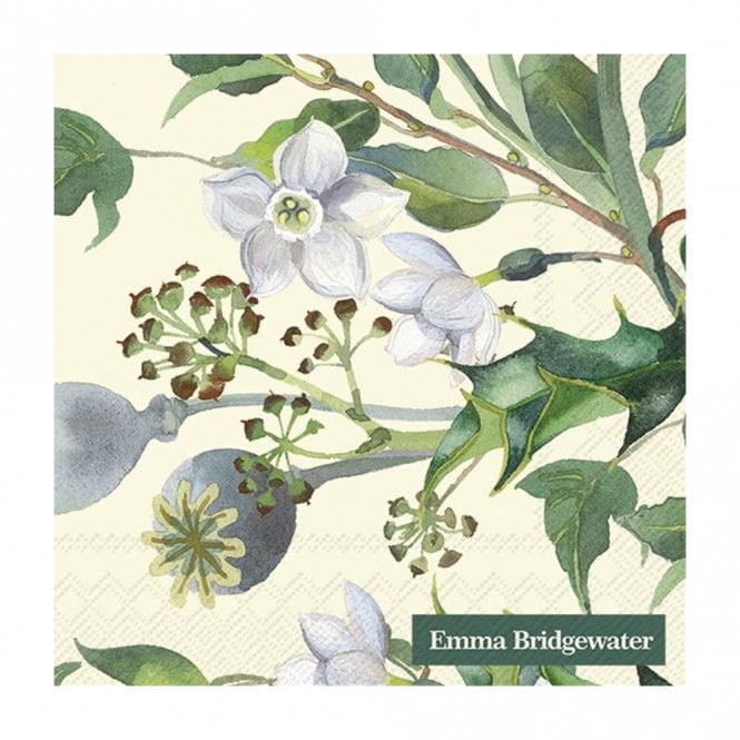 Ideal Home Range Emma Bridgewater Winter Flowers Cream Cocktail Paper Napkins