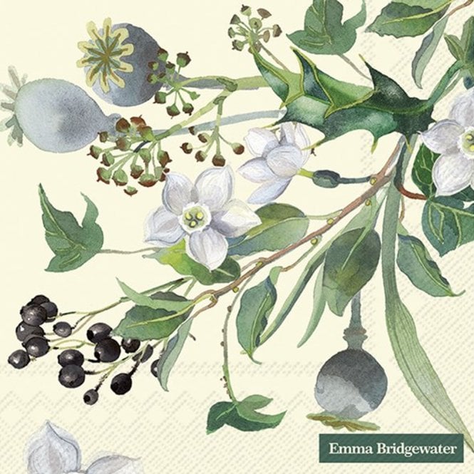 Ideal Home Range Emma Bridgewater Winter Flowers Cream Lunch Napkins