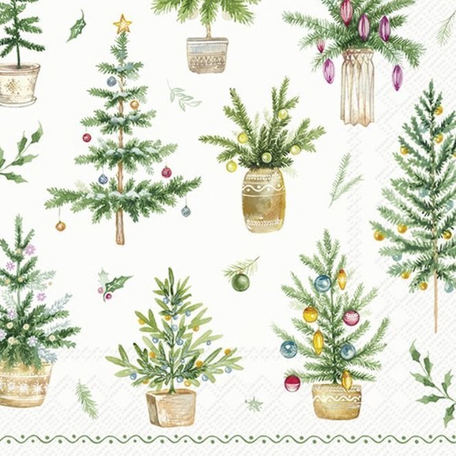 Ideal Home Range Festive Holidays Green Lunch Paper Napkins