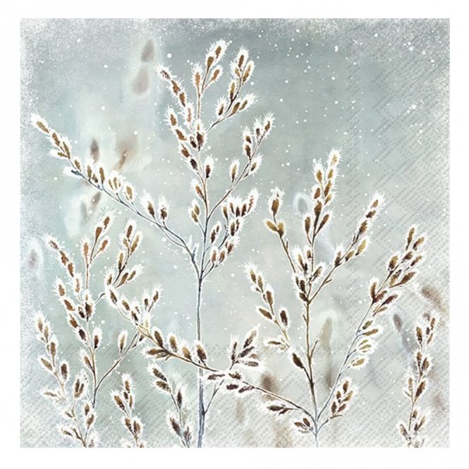 Ideal Home Range Frozen Winter Blue Grey Paper Lunch Napkins