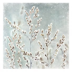 Frozen Winter Blue Grey Paper Lunch Napkins