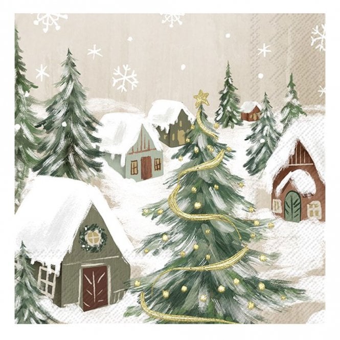 Ideal Home Range Gilded Village Cream Paper Lunch Napkins