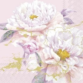 Happy Peony Rose Gold Paper Lunch Napkins