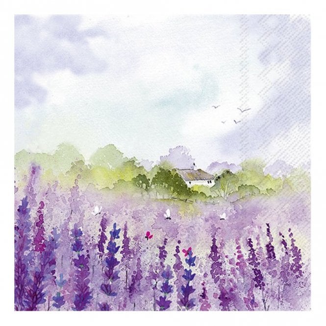 Ideal Home Range Lavender Field Lunch Napkins