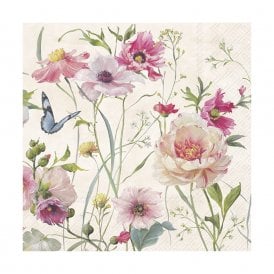 Living Wildflowers Light Rose Paper Cocktail Napkins