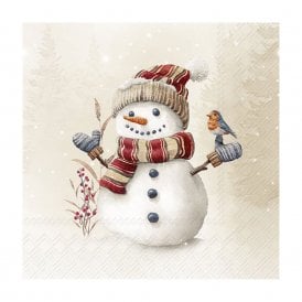 Oscar The Snowman Cream Cocktail Paper Napkins