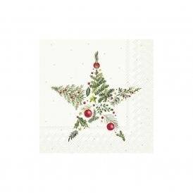 Star Christmas Branch Cocktail Paper Napkins