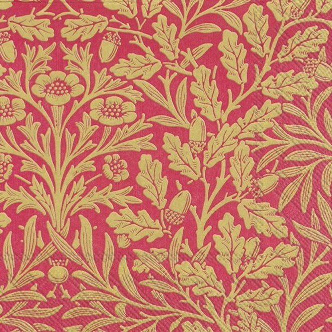 Ideal Home Range V&A Acorn Red & Gold Lunch Paper Napkins