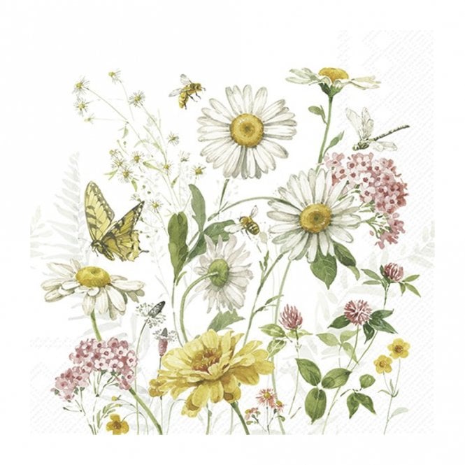 Ideal Home Range Wildflower Butterfly Paper Cocktail Napkins